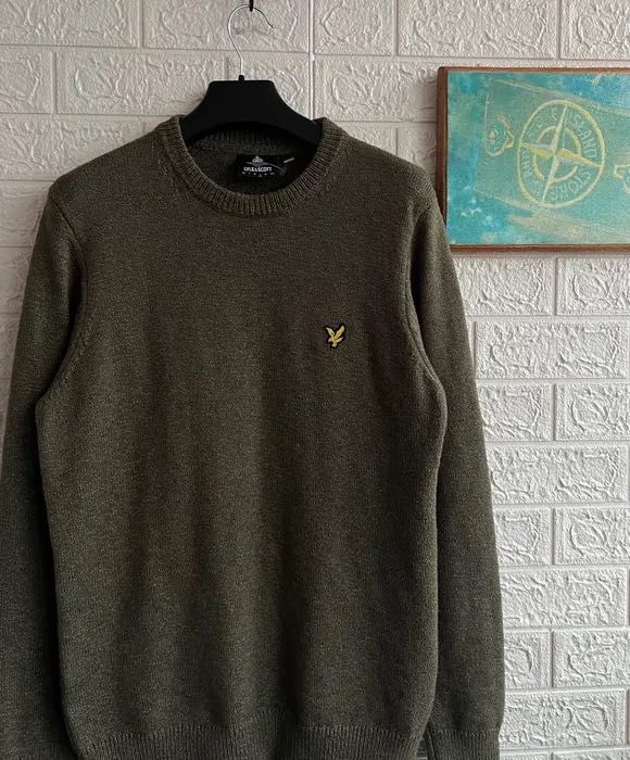 Светр Lyle & Scott в’язаний олива теплий зимовий рL мілітарі