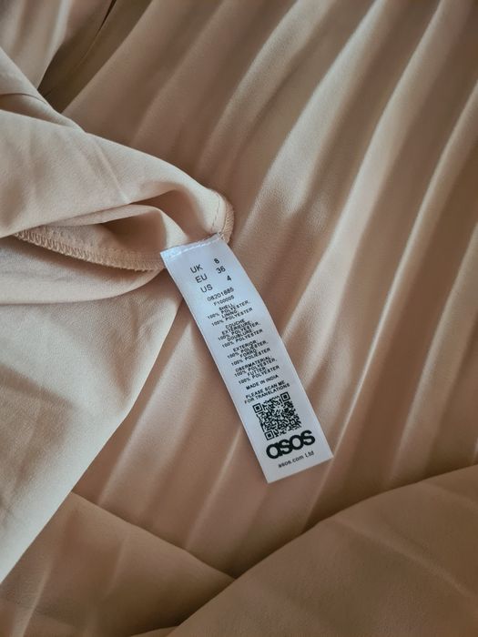 Suknia midi plisowana odkryte ramiona r.36-38"Asos"