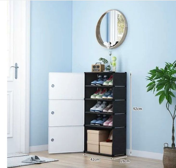 Полка/шкаф для обуви.Закрытый стеллаж для компактного  хранения обуви