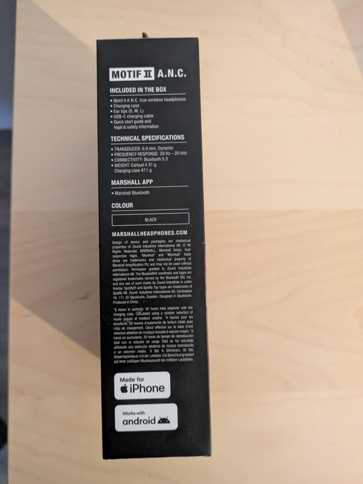 Fones Marshall Motif II ANC Novos