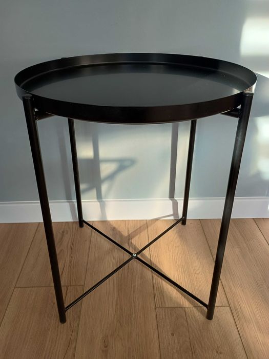 Stolik z tacą GLADOM (IKEA), czarny, 45x53cm