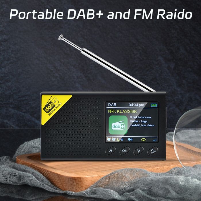 Rádio Digital Portátil FM DAB+ com Bluetooth **NOVO**