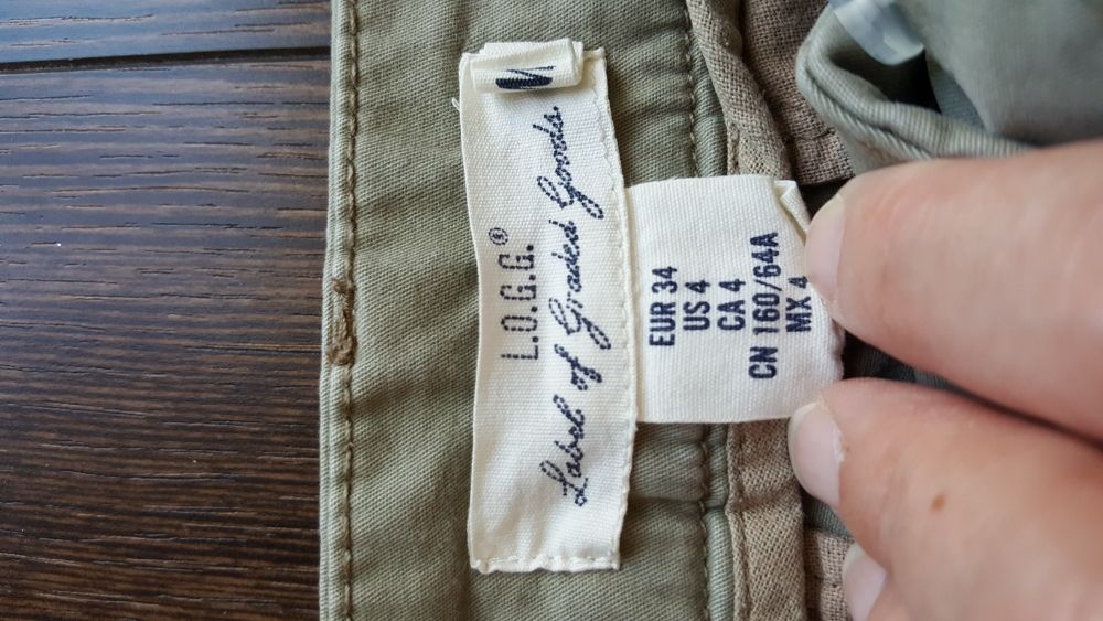 spodnie chinos, h&m rozmiar 34