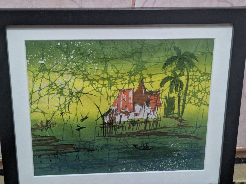 Картина на тканині. Малайзійське село