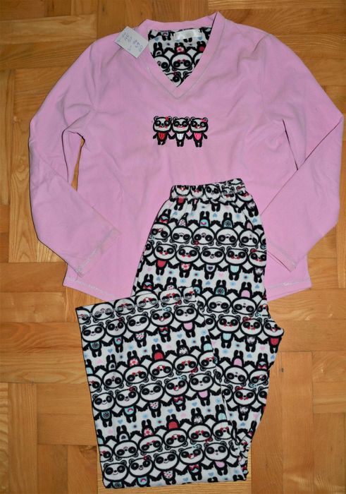 piżama komplet z polaru bluzka i spodnie 36/38