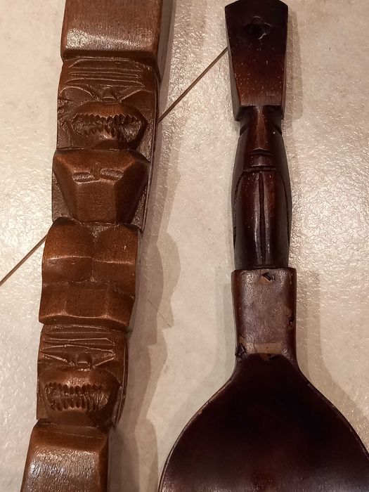 Drewniane duze sztućce dekoracja