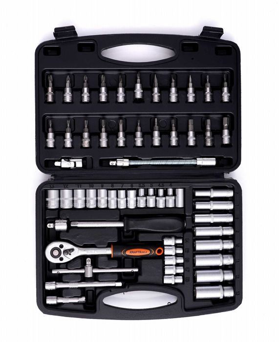 Zestaw kluczy nasadki grzechotka 56el. klucze nasadowe 1/4" kd10834