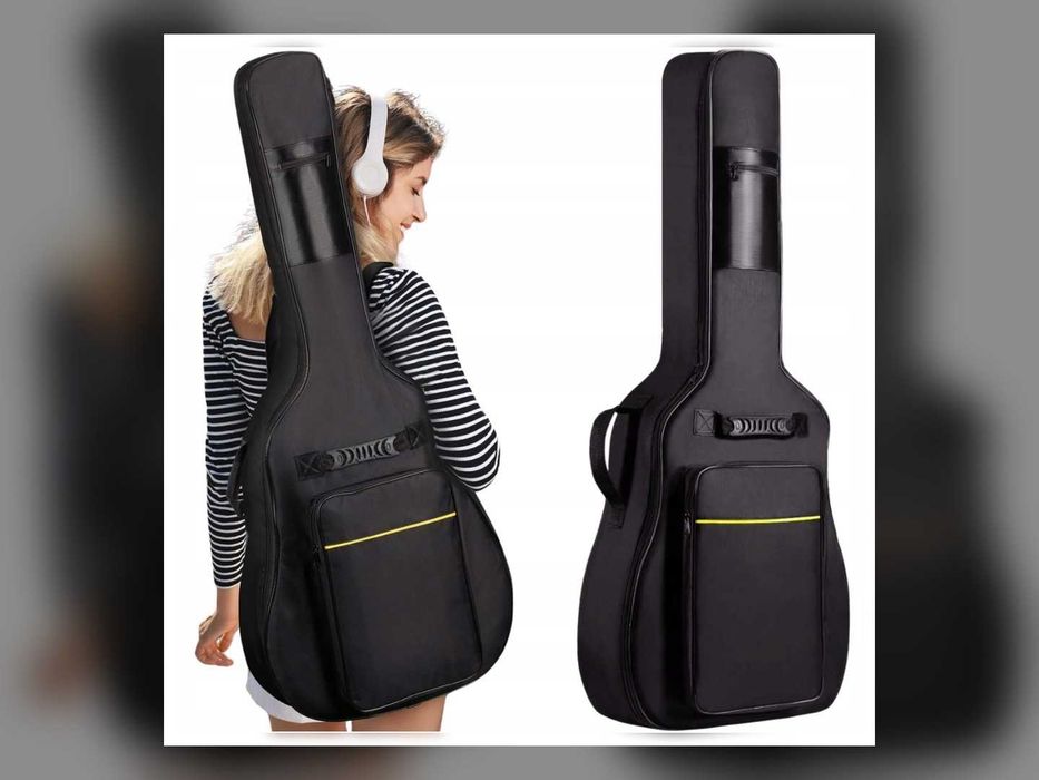 Nowy Pokrowiec Na Gitarę Klasyczną Akustyczną 4/4 Z Szelkami Kieszeń