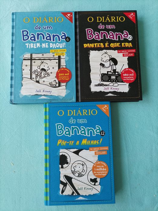 Livros diário de um banana e escola