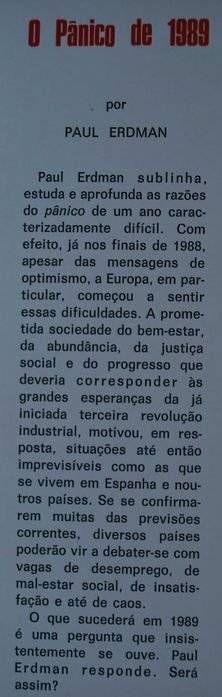 O Pânico de 1989 de Paul Erdman