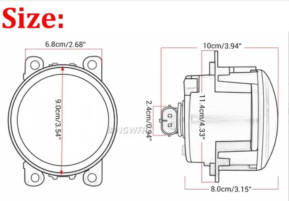Farol Nevoeiro LED aro LED novo