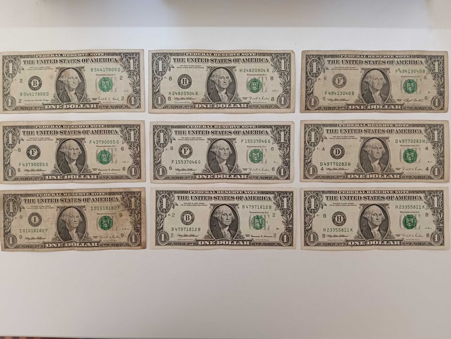 Conjunto Notas 1 Dollar USA