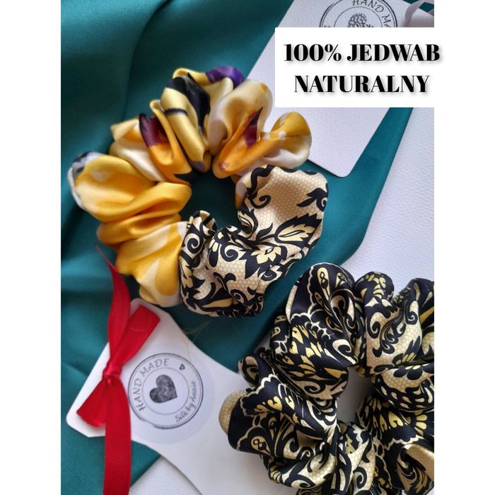 Scrunchies do włosów 100% jedwab naturalny silk