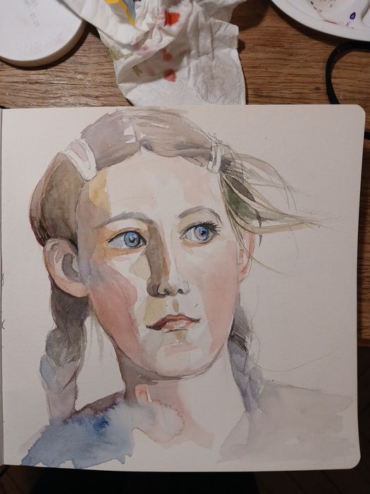 Portret na zamówienie w technice akwareli lub pasteli..