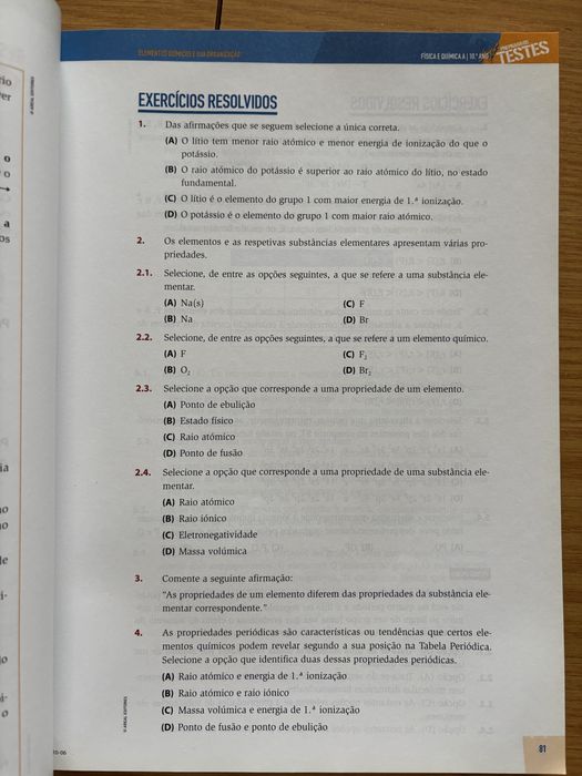 Preparing Physics and Chemistry A Tests for 10th Grade64575376499074122