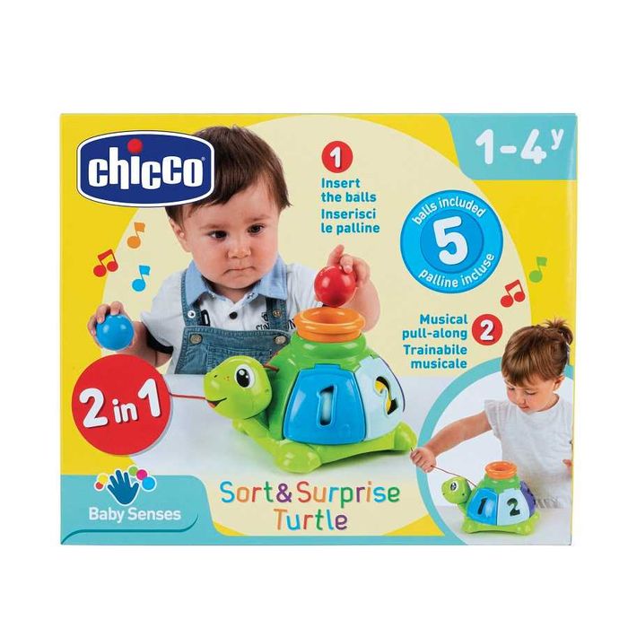 Zabawka Chicco  Sorter żółwik - interaktywny żółw z niespodzianką