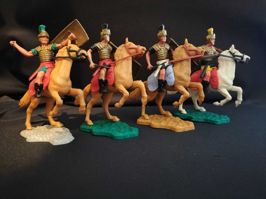 Rare Roman Equestrian Figures with Black Boots