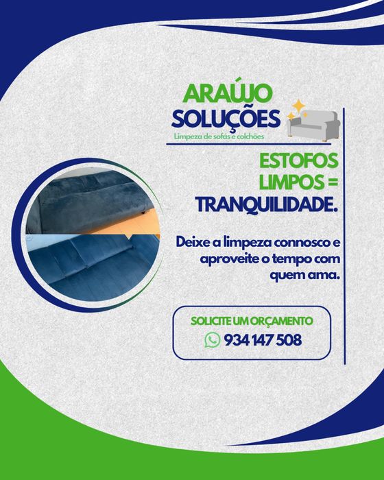 Limpeza de sofás, colchões e estofos - promoção