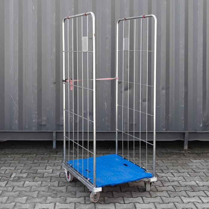 Rollkontener (rollcage, rollbox) wózek siatkowy transportowy niebieski