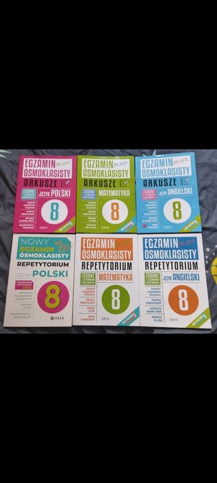 Trzy repetytoria ósmoklasisty + trzy zestwy arkuszy gratis