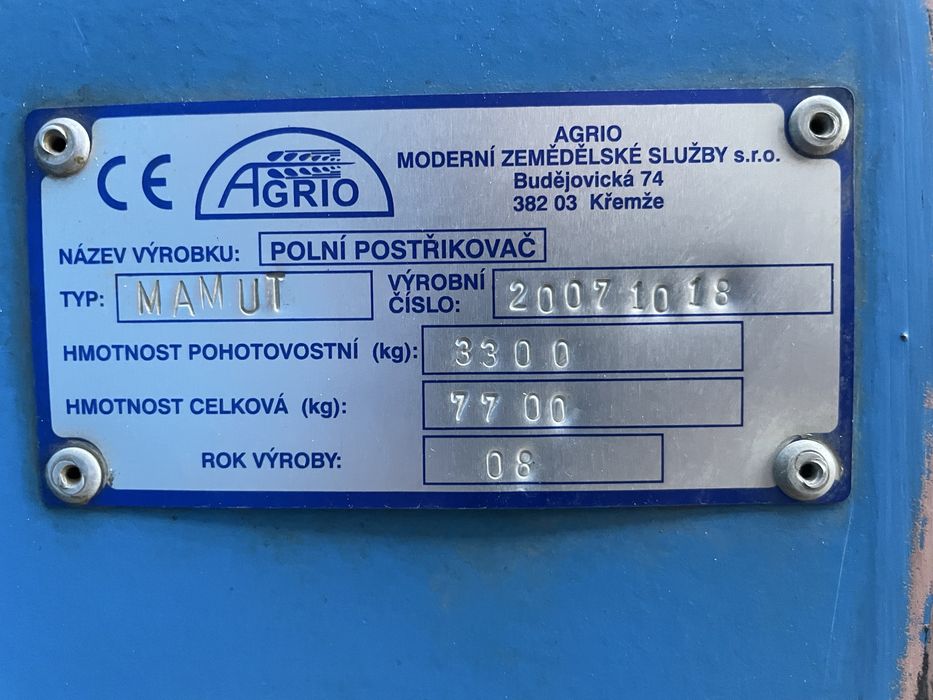 Opryskiwacz Agrio Mamut 4000. nie Lemken Amazone Kverneland