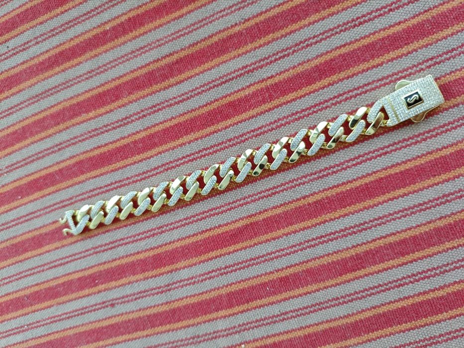 Pulseira Ouro 14k diamantes Moissanites