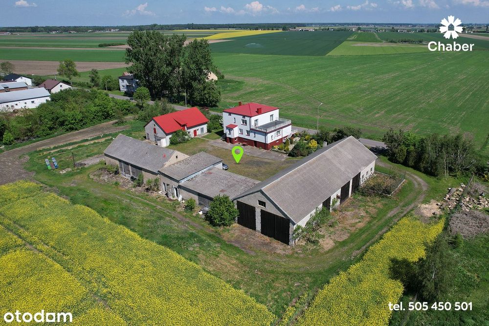 Dom z garażem,budynki gospodarcze,działka 5264m2 na wsi w Wielkopolsce