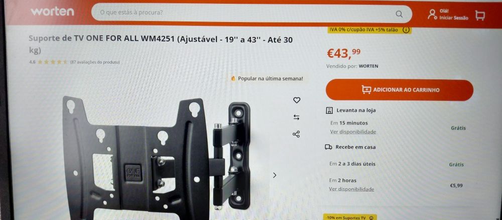 VENDO Suporte TV Parede NOVO