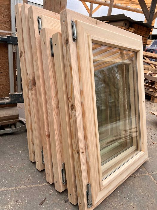 Okno Drewniane Rozwierno-Uchylne 80x90 cm NA WYMIAR z Szybą Podwójną