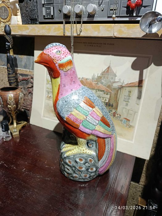 Faisão Porcelana Chinesa Antiga Carimbado