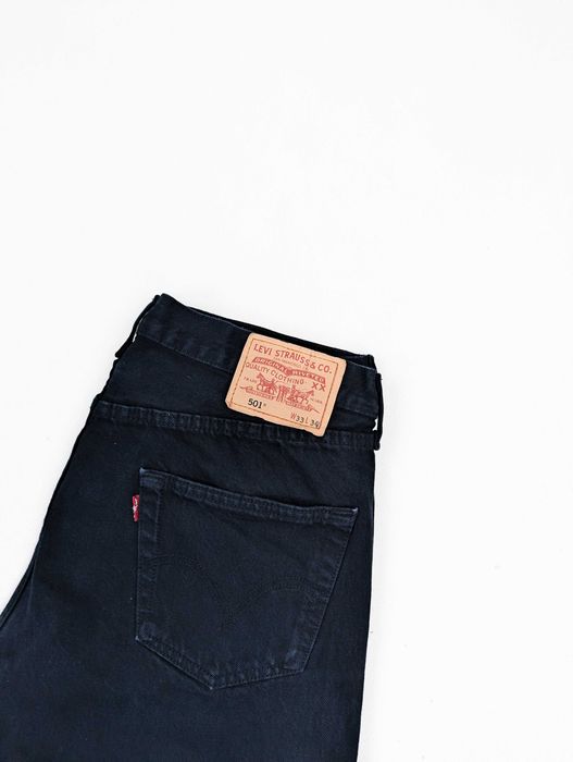 Levi's 501 granatowe spodnie jeansowe jeansy 33/34 M logo