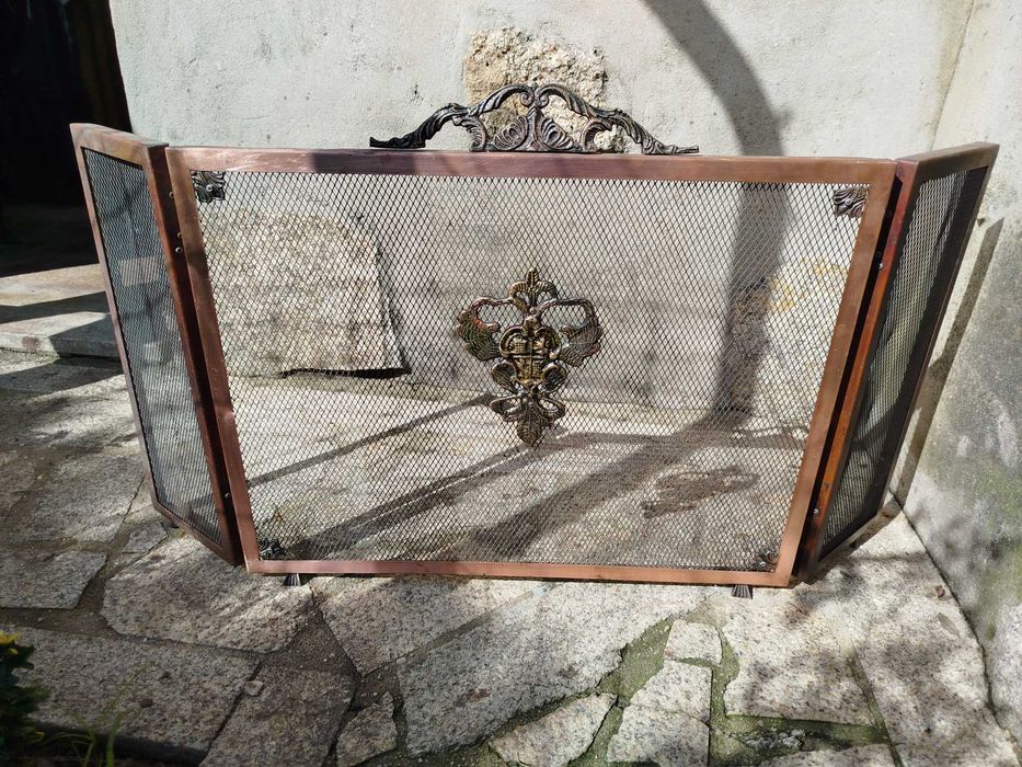 Grelha de proteção de fogão de lareira em cobre