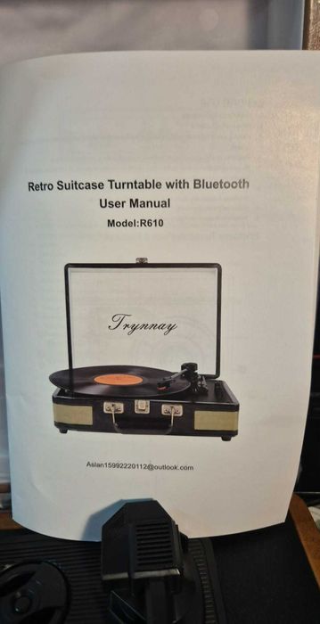 Gramofon, 3-biegowy Bluetooth, przenośny odtwarzacz winylowy