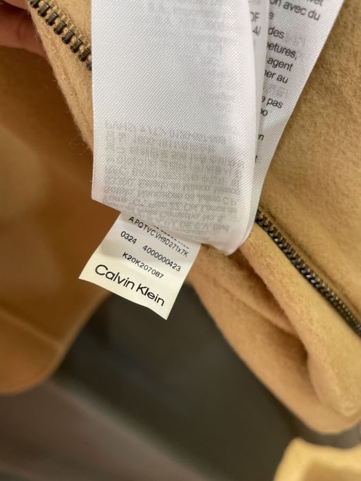Casaco Calvin Klein de lã camel tamanho 40 novo com etiqueta