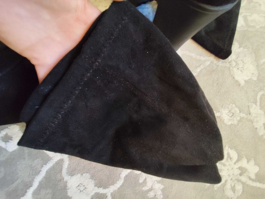 Czarne długie buty kozaki na obcasie platformie