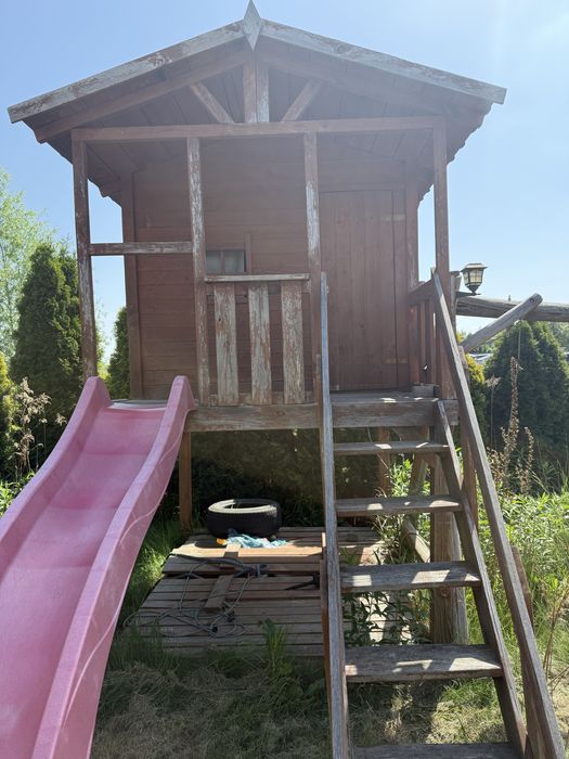 Drewniany domek dla dzieci plac zabaw kiełczów psie pole