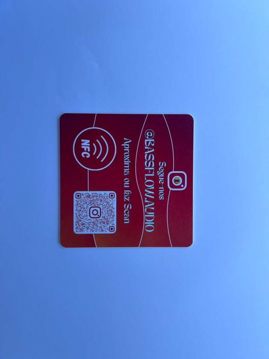 5 Placas NFC Personalizável 10x10 cm com Autocolante