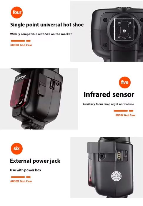 Спалах Godox TT600 2,4G для камери Canon Nikon Sony Pentax Olympus