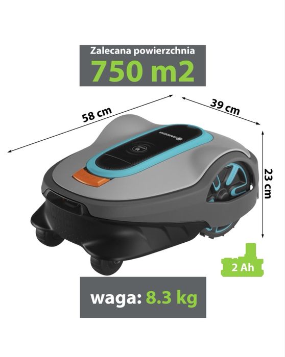 Robot koszący GARDENA Sileno Life 750 model 19701 NOWY GWARANCJA