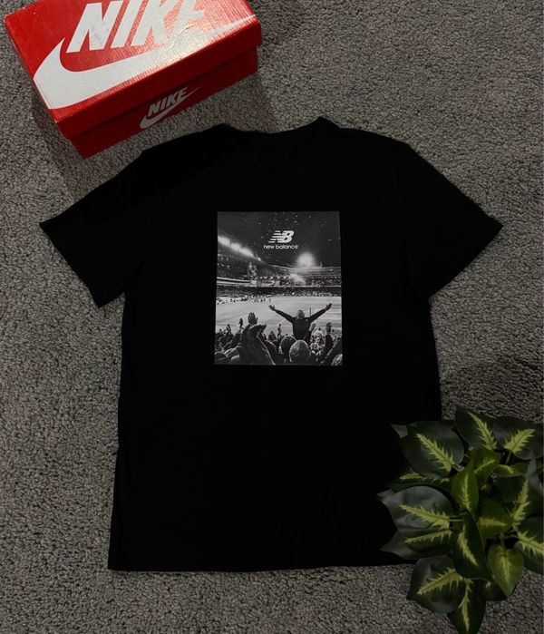 Футболка New Balance / Чорна Футболка Нью Беланс Стадіон / Футболка НБ