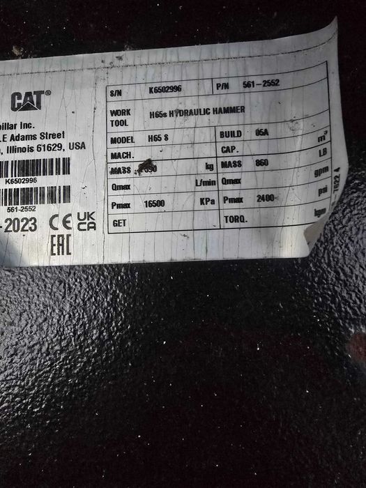 MŁOT hydrauliczny  CAT H65s