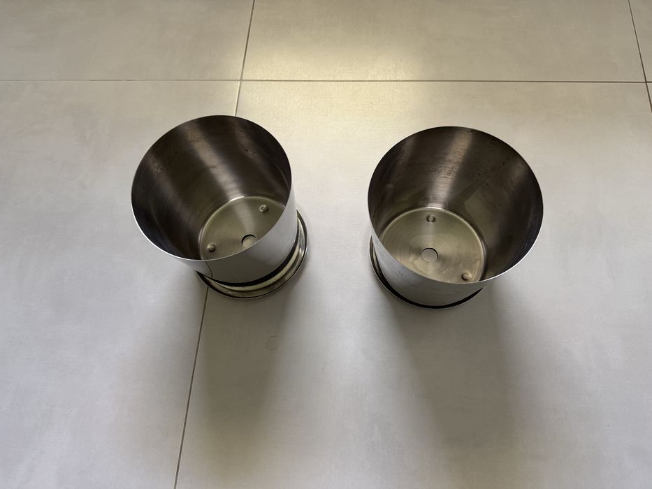 Vasos 17cm + bases aço
