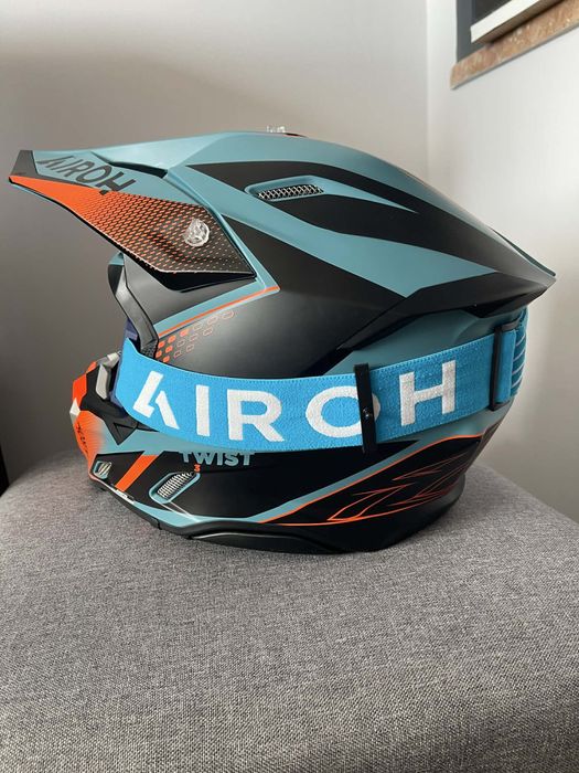 Kask Airoh Twist 3 Shard orange matt z goglami jak nowy