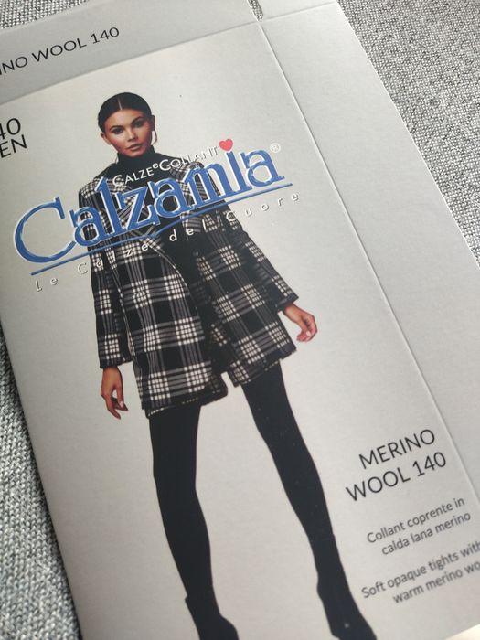 Rajstopy wełniane z wełny Merynosa Merino Wool. Rozmiar 3/M. Czarne.