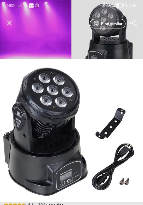 Vendo 4 moving head light como novos,
