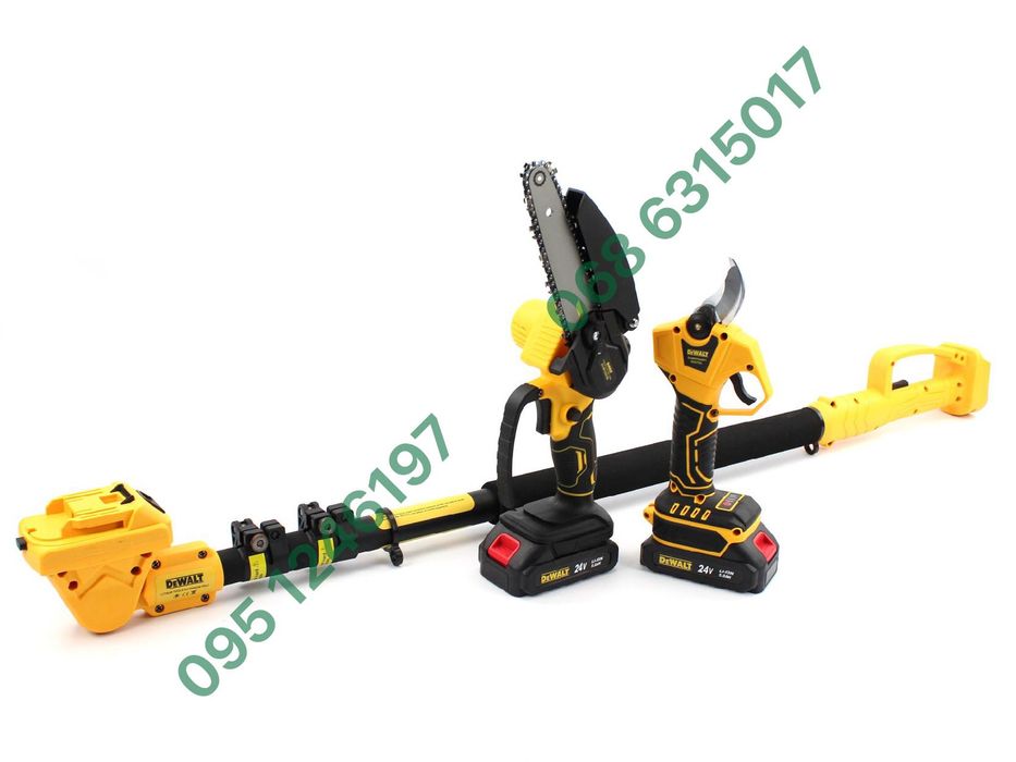Набор 3в1 DeWalt Пила DCM155HN + Секатор DCMPP540P1 + штанга АКБ24V5Ah