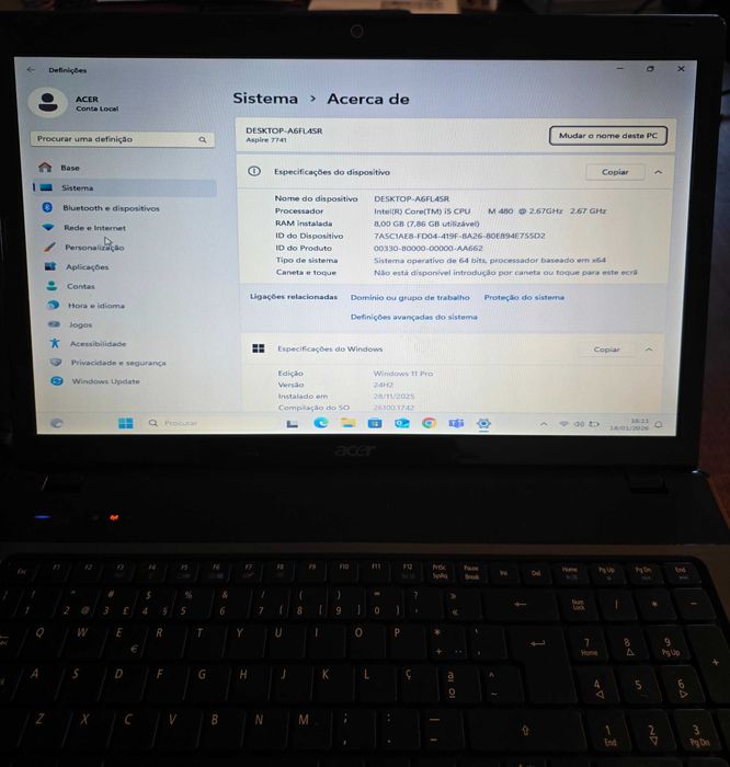 Notebook ACER Aspire 7741G 17"