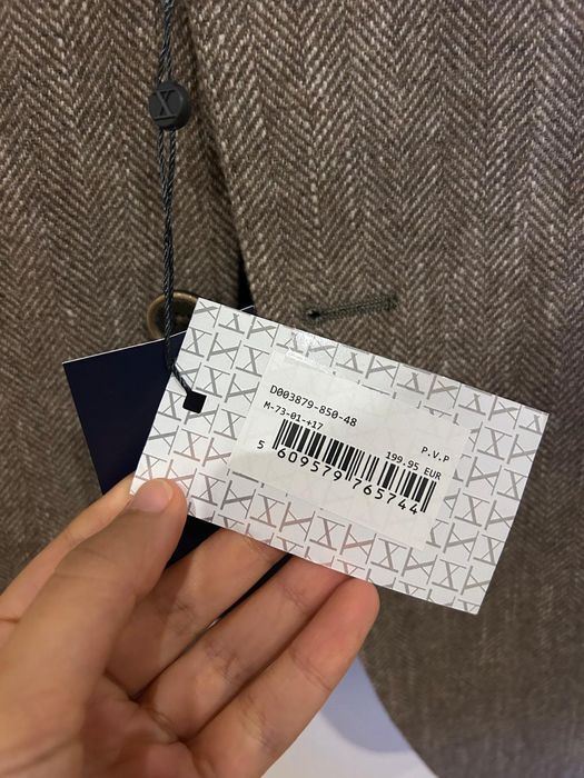 Blazer Castanho Padrão Espinha Decenio