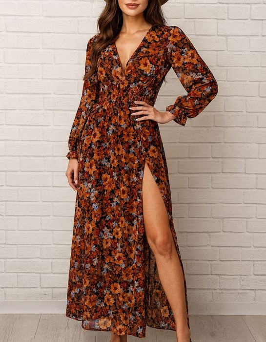 Sukienka maxi w kwiaty 40 38