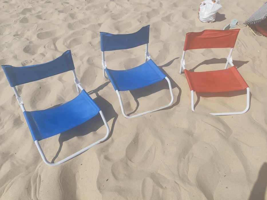 3 Cadeiras de praia c/ saco de transporte
